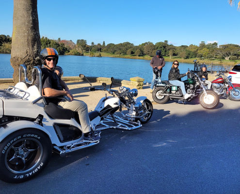 Family on a Harley and trike tour