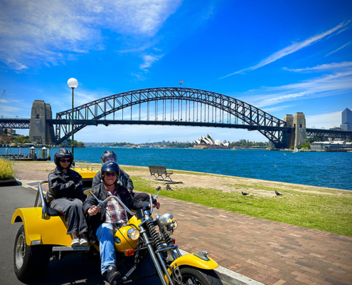 Grandmother and granddaughters on a Sydney trike tour