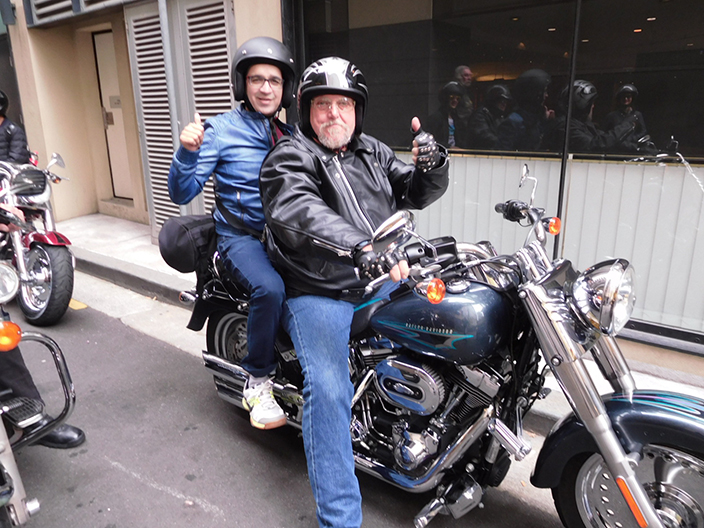 Indian Passengers on Harley ride, Sydney Harley-ride Sydney Indian passengers