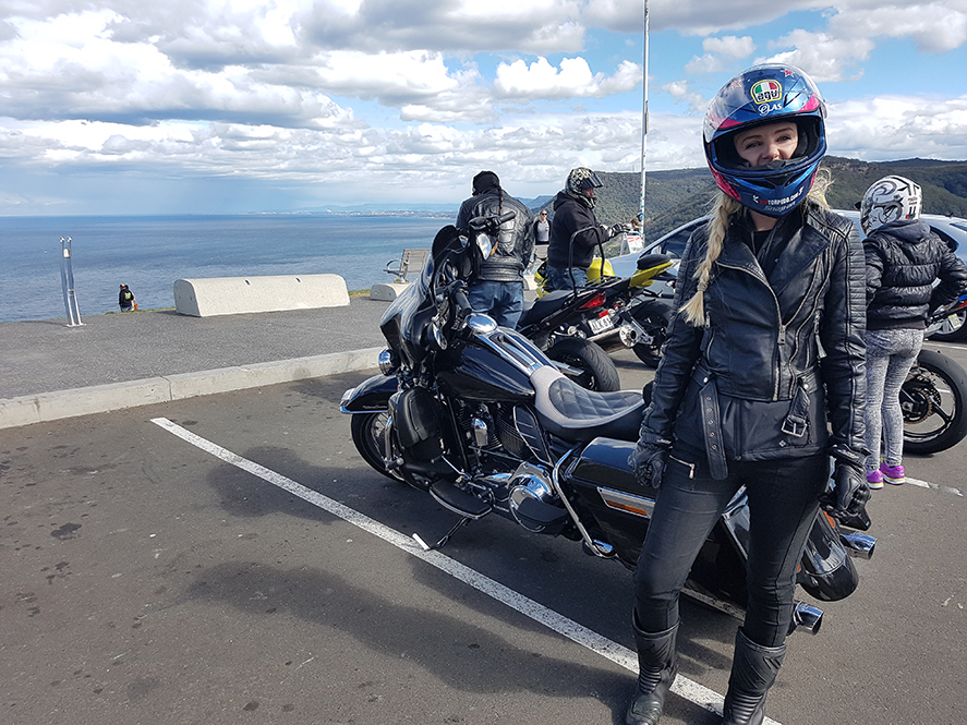 Harley tour Sea Cliff Bridge Clifton