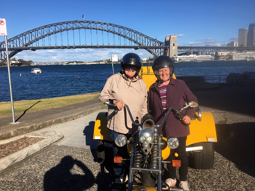 surprise 70th birthday Harley trike ride