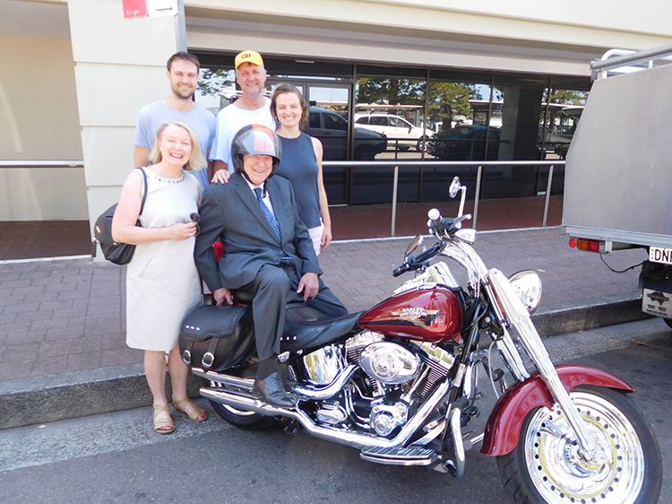 Harley ride Manly for 90th birthday