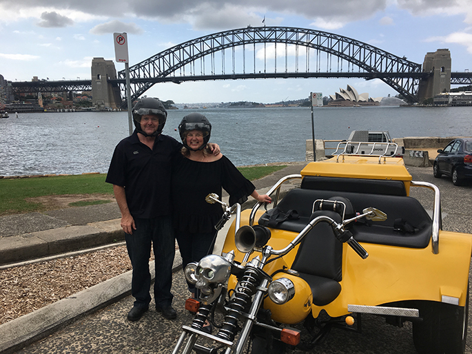 surprise 50th birthday trike ride