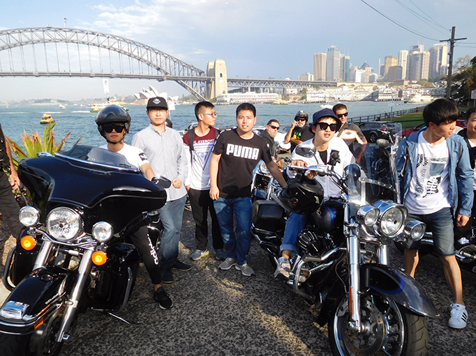 Harley ride Sydney Harbour Bridge