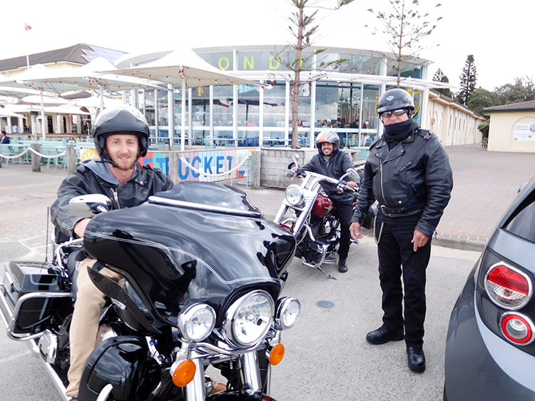 Surprise Harley ride at Bondi Beach