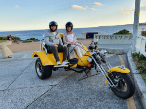 A surprise anniversary trike ride in Sydney. We also organised red roses.