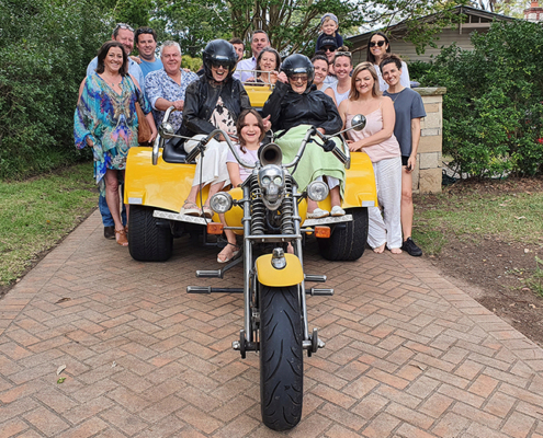 Surprise 85th birthday trike transfer, Sydney Australia