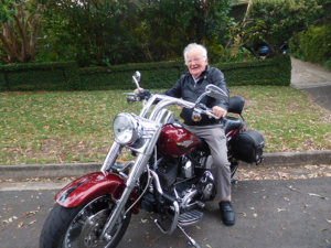 A 92nd birthday Harley ride. Sydney Australia
