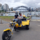 Passenger with cerebral palsy trike tour. Sydney Australia