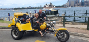 Harley surprise 60th trike transfer. Sydney Australia