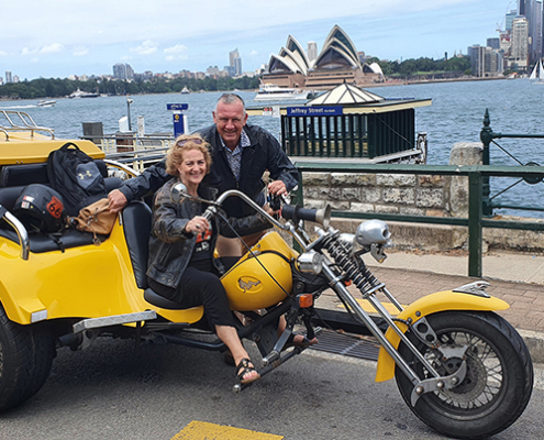 Harley surprise 60th trike transfer. Sydney Australia