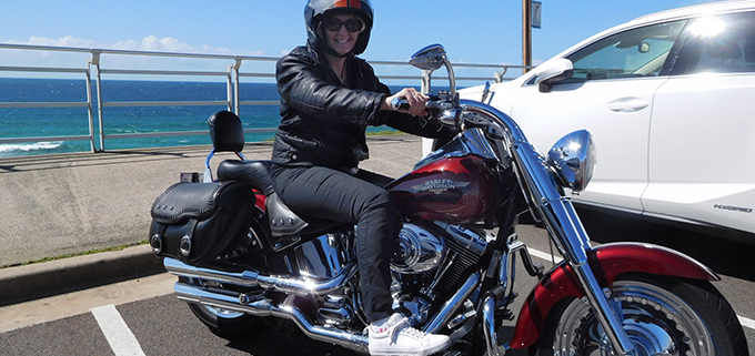 A birthday surprise Harley ride. Sydney Australia
