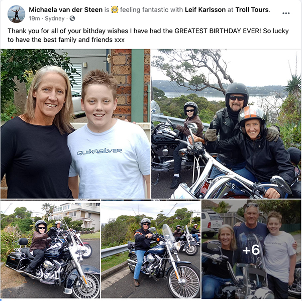 50th birthday Harley ride, North Beaches Sydney