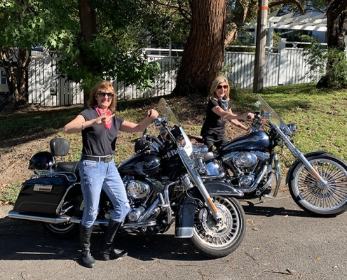 Harley tour birthday present. For their 60th birthday. The Harley tour took them along the Old Pacific Highway to Brokklyn. Then back to Berowra Waters for lunch.
