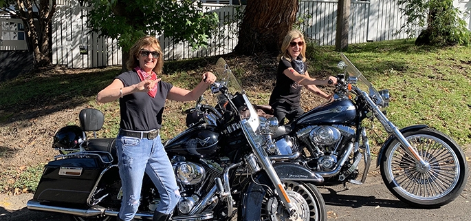 Harley tour birthday present. For their 60th birthday. The Harley tour took them along the Old Pacific Highway to Brokklyn. Then back to Berowra Waters for lunch.