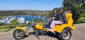 A christmas gift was a trike tour. They decided to do it on his 85th birthday. Northern Beaches, Sydney