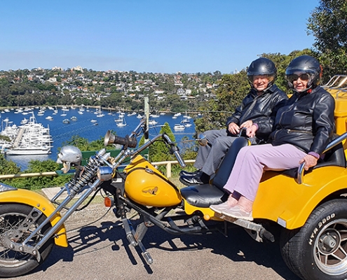A christmas gift was a trike tour. They decided to do it on his 85th birthday. Northern Beaches, Sydney
