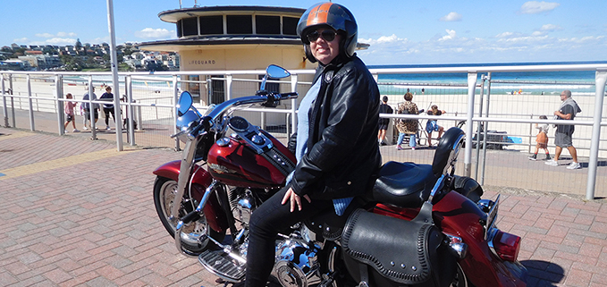 surprise present Harley tour, Bondi Beach.