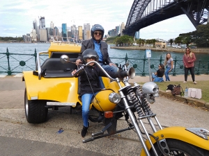 A Harley and trike ride for a birthday. They went on the 3 Bridges tour in Sydney Australia.