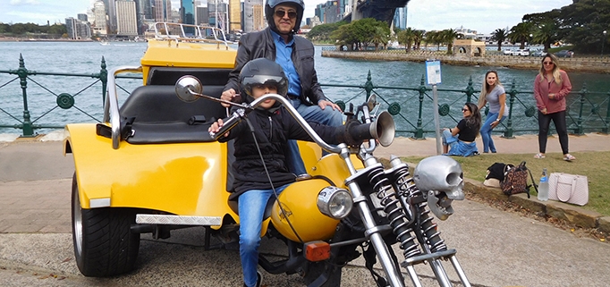 A Harley and trike ride for a birthday. They went on the 3 Bridges tour in Sydney Australia.