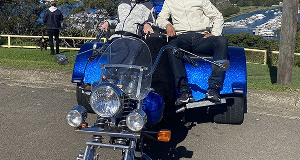 Nick has cerebral palsy but loves doing the trike rides with us. He self bought the trike tour. Sydney Australia.