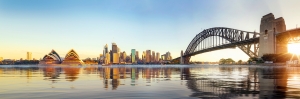 A beautiful sunset on Sydney Harbour.