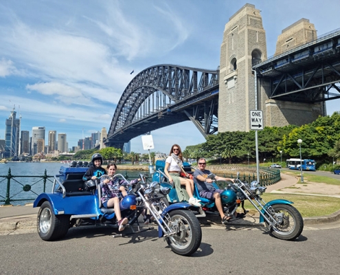 Two trikes took a family on a tour around the lovely sights of Sydney.