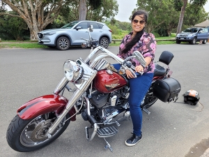 Our passenger bought the Harley birthday present for herself. Sydney Australia