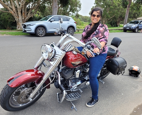 Our passenger bought the Harley birthday present for herself. Sydney Australia