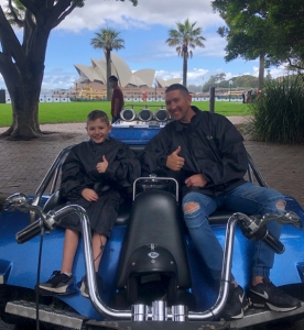 A surprise 7 year old birthday present. A trike ride around Sydney city.