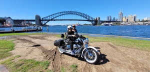 Harley ride celebration, it made their anniversary special. Sydney Australia.