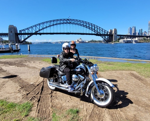 Harley ride celebration, it made their anniversary special. Sydney Australia.
