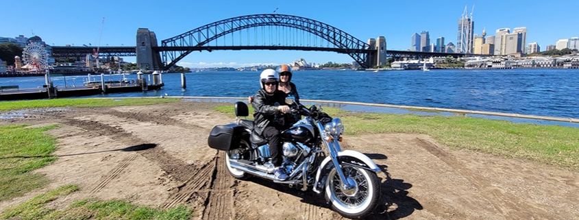 Harley ride celebration, it made their anniversary special. Sydney Australia.
