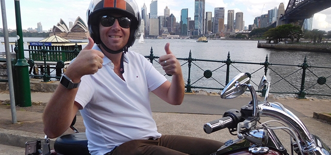 The birthday gift, a Harley tour around Sydney Australia.