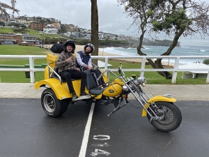 A passenger with cerebral palsy did a trike tour. He has been doing them with us for 5 years - loves it! Sydney Australia.