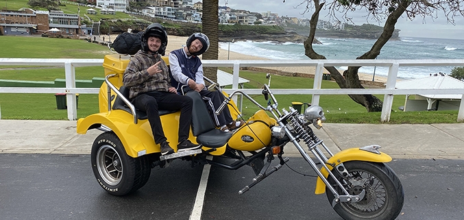 A passenger with cerebral palsy did a trike tour. He has been doing them with us for 5 years - loves it! Sydney Australia.