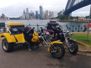 A fun family trike tour. They rode over the 3 major bridges of Sydney, Australia.