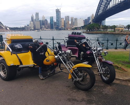 A fun family trike tour. They rode over the 3 major bridges of Sydney, Australia.