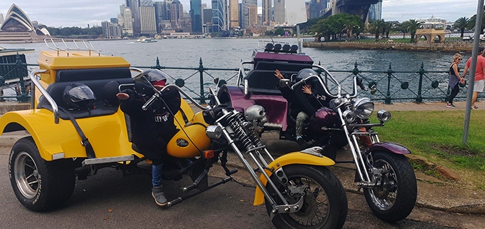A fun family trike tour. They rode over the 3 major bridges of Sydney, Australia.