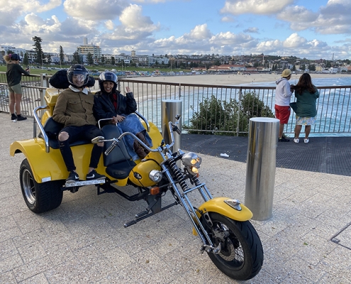 A trike tour was a surprise for a birthday. They rode around the eastern suburbs of Sydney.