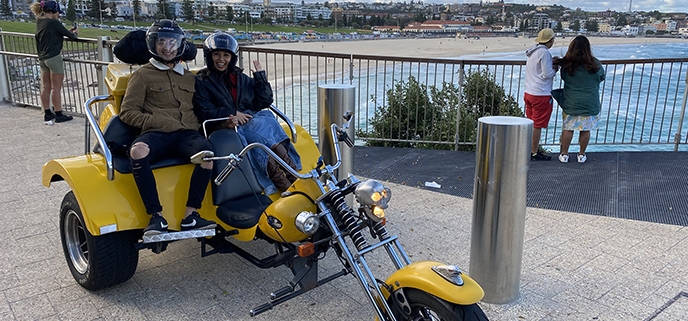 A trike tour was a surprise for a birthday. They rode around the eastern suburbs of Sydney.