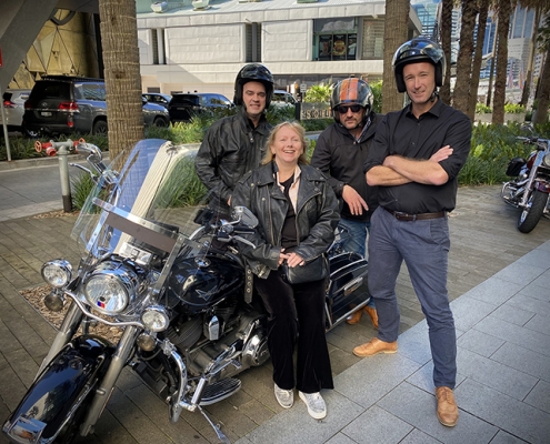 A corporate Harley + trike transfer through Sydney Australia. The passengers saw so many beautiful and hidden areas of the posh Eastern Suburbs.