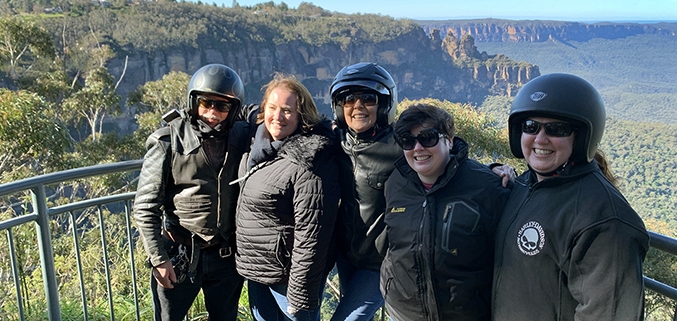 The birthday Blue Mountains Harley tour was fabulous fun. Located 1.5 hours west of Sydney, it is a beautiful area.