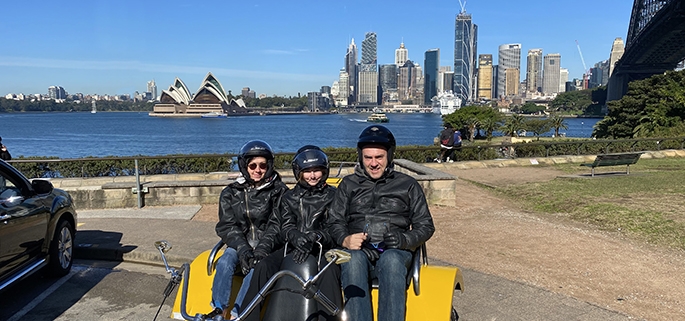 A family trike tour around Sydney Australia.