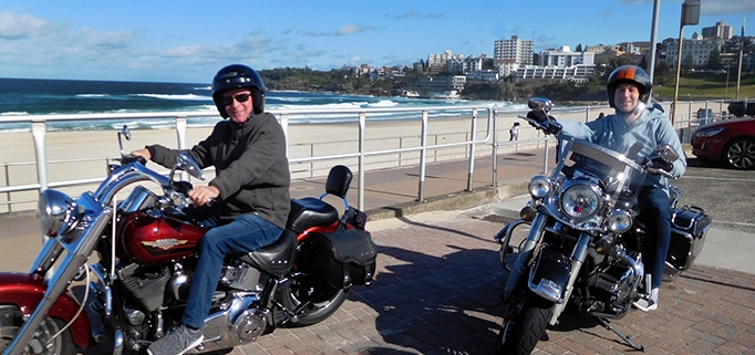 A Father and son Harley tour in Sydney was a huge success. They saw a lot of the major sights in a short time.