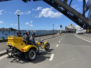 A Harbour Bridge 80th birthday trike tour in Sydney Australia.
