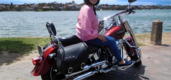 The Harley ride birthday gift was the best present ever! Sydney Australia.
