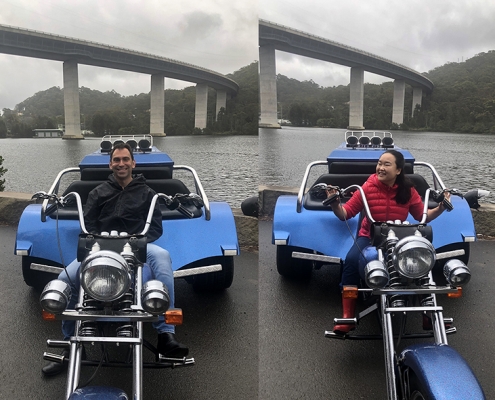 The birthday gift trike tour was a lot of fun, even in the rain.