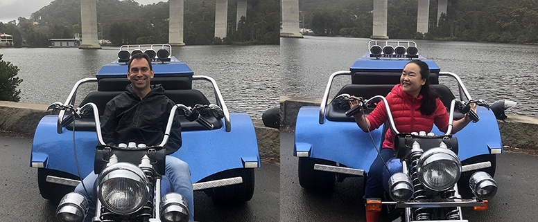 The birthday gift trike tour was a lot of fun, even in the rain.
