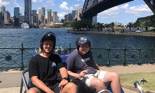 The disability trike tour was so much fun. The Sydney Harbour Bridge is fun to ride over.